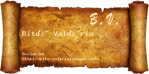 Bitó Valéria névjegykártya